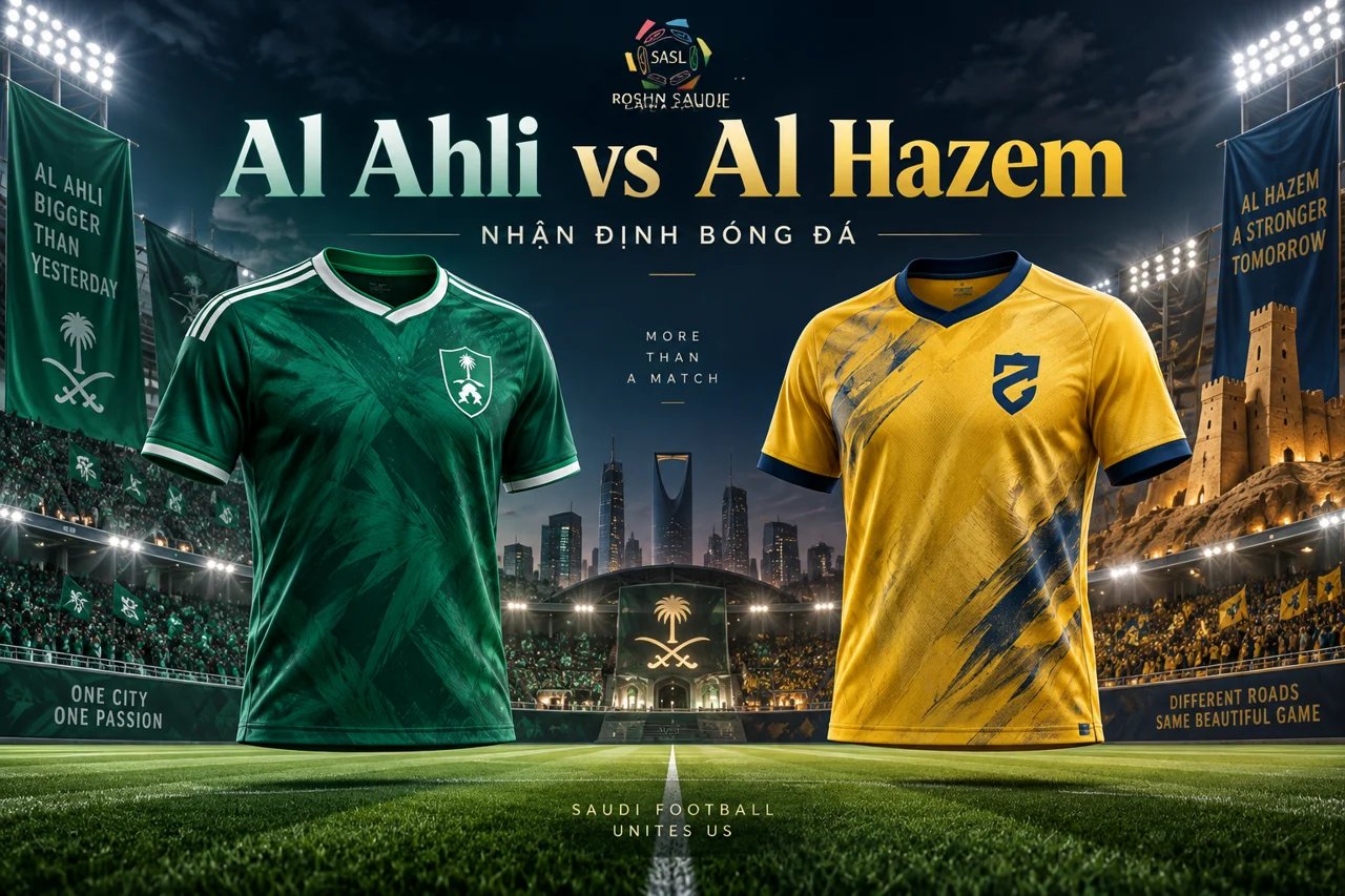 Ảnh minh họa trận đấu Al Ahli vs Al Hazem, không phải ảnh chụp trận đấu.