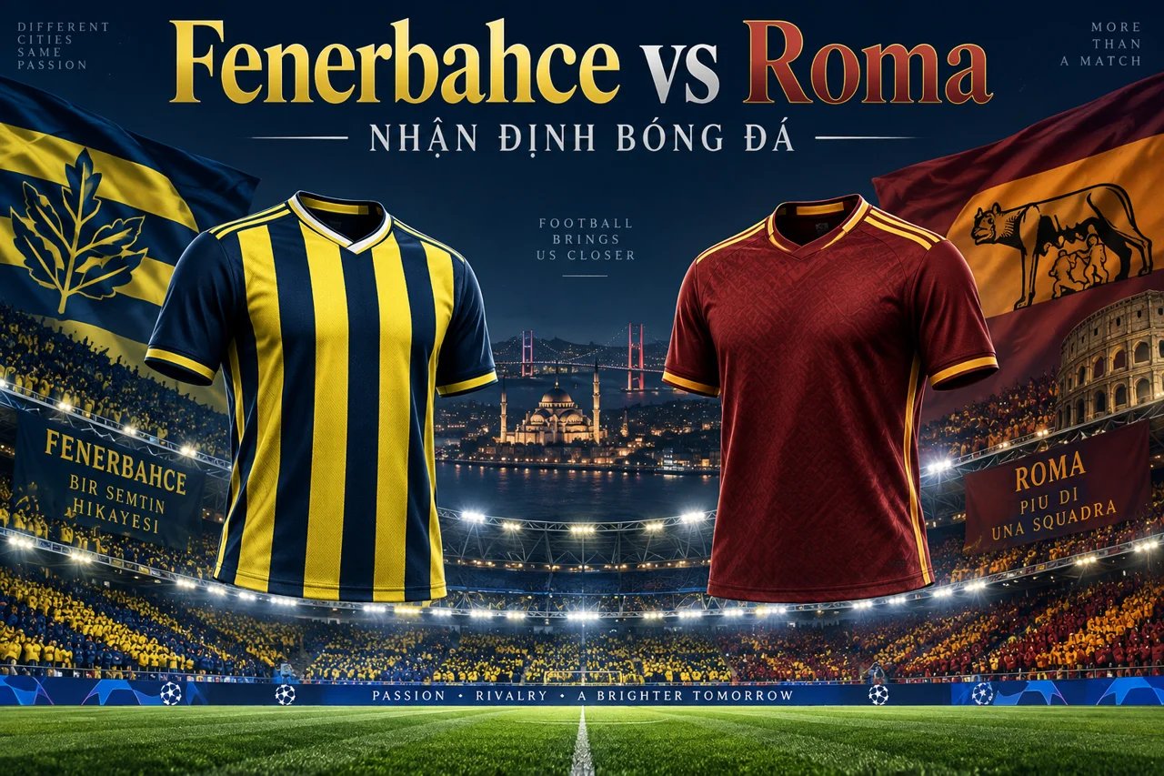 Ảnh minh họa trận đấu Fenerbahce vs Roma, không phải ảnh chụp trận đấu.