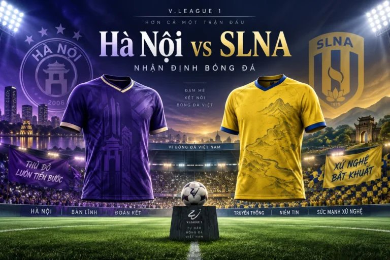 Ảnh minh họa trận đấu Hà Nội vs SLNA, không phải ảnh chụp trận đấu.
