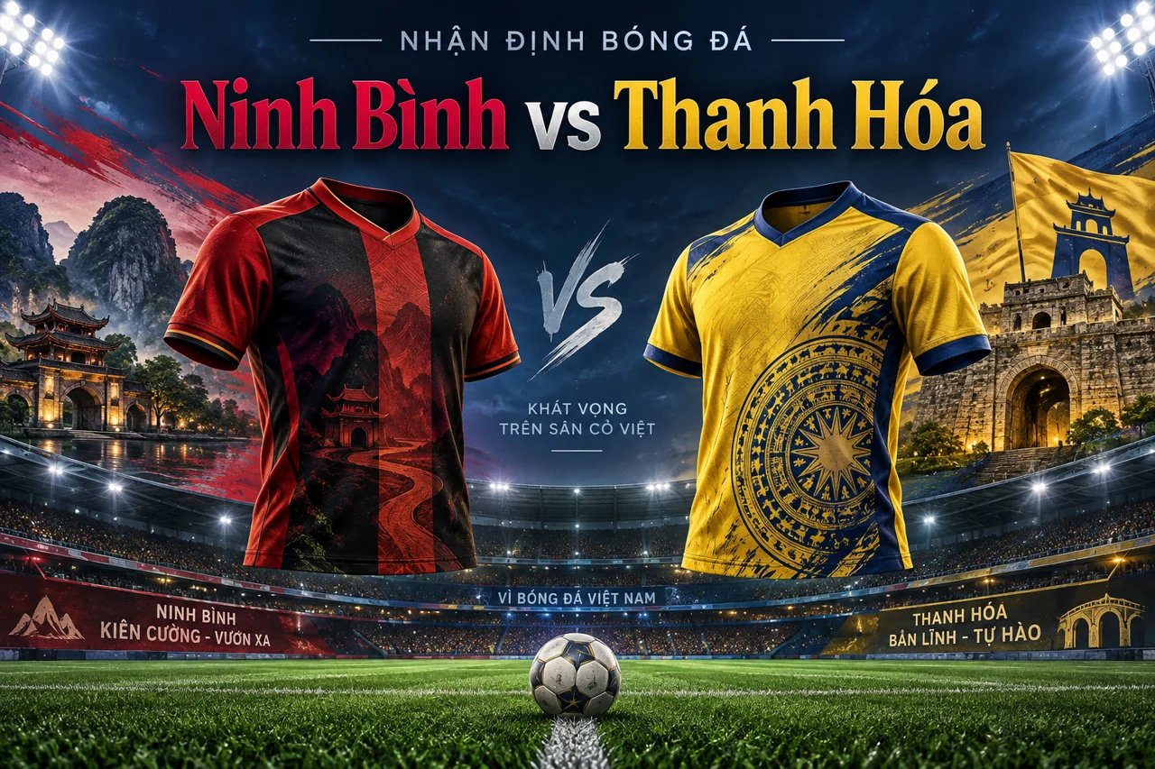 Ảnh minh họa trận đấu Ninh Bình vs Thanh Hóa, không phải ảnh chụp trận đấu.