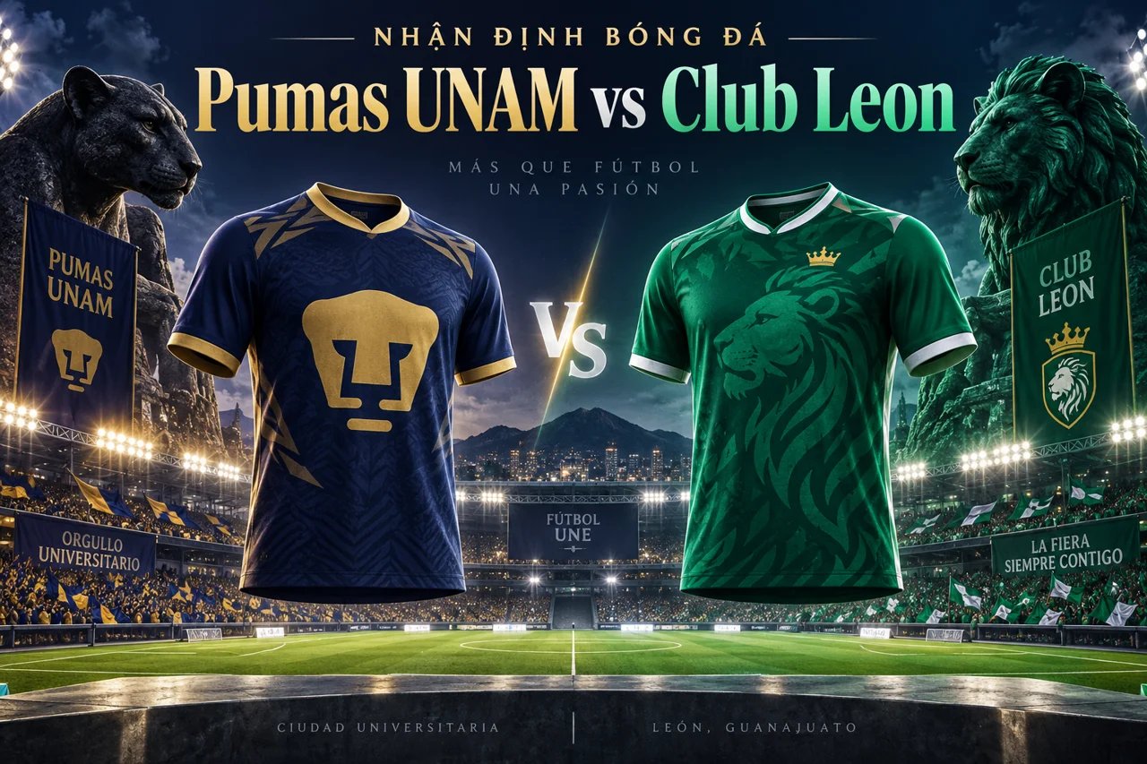Ảnh minh họa trận đấu Pumas UNAM vs Club Leon, không phải ảnh chụp trận đấu.