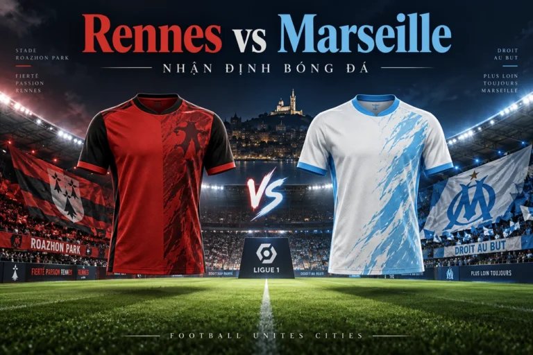 Ảnh minh họa trận đấu Rennes vs Marseille, không phải ảnh chụp trận đấu.