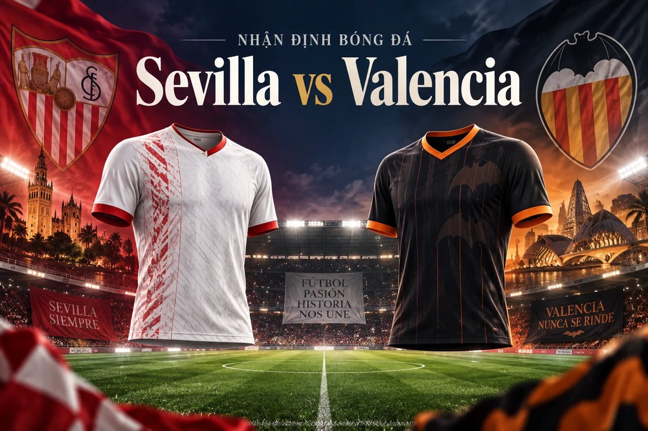 Ảnh minh họa trận đấu Sevilla vs Valencia, không phải ảnh chụp trận đấu.
