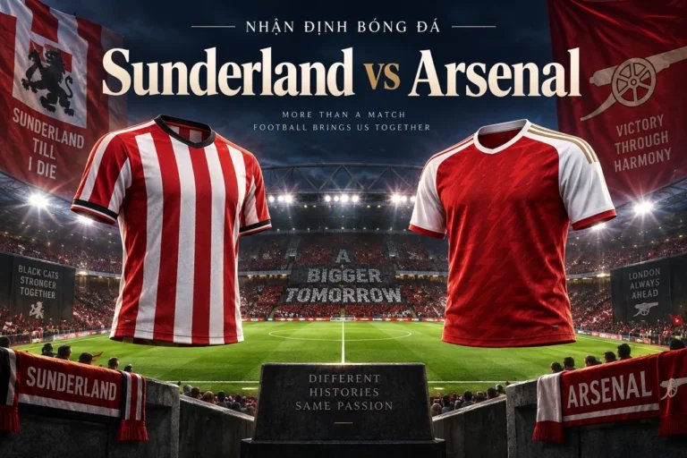 Ảnh minh họa trận đấu Sunderland vs Arsenal, không phải ảnh chụp trận đấu.